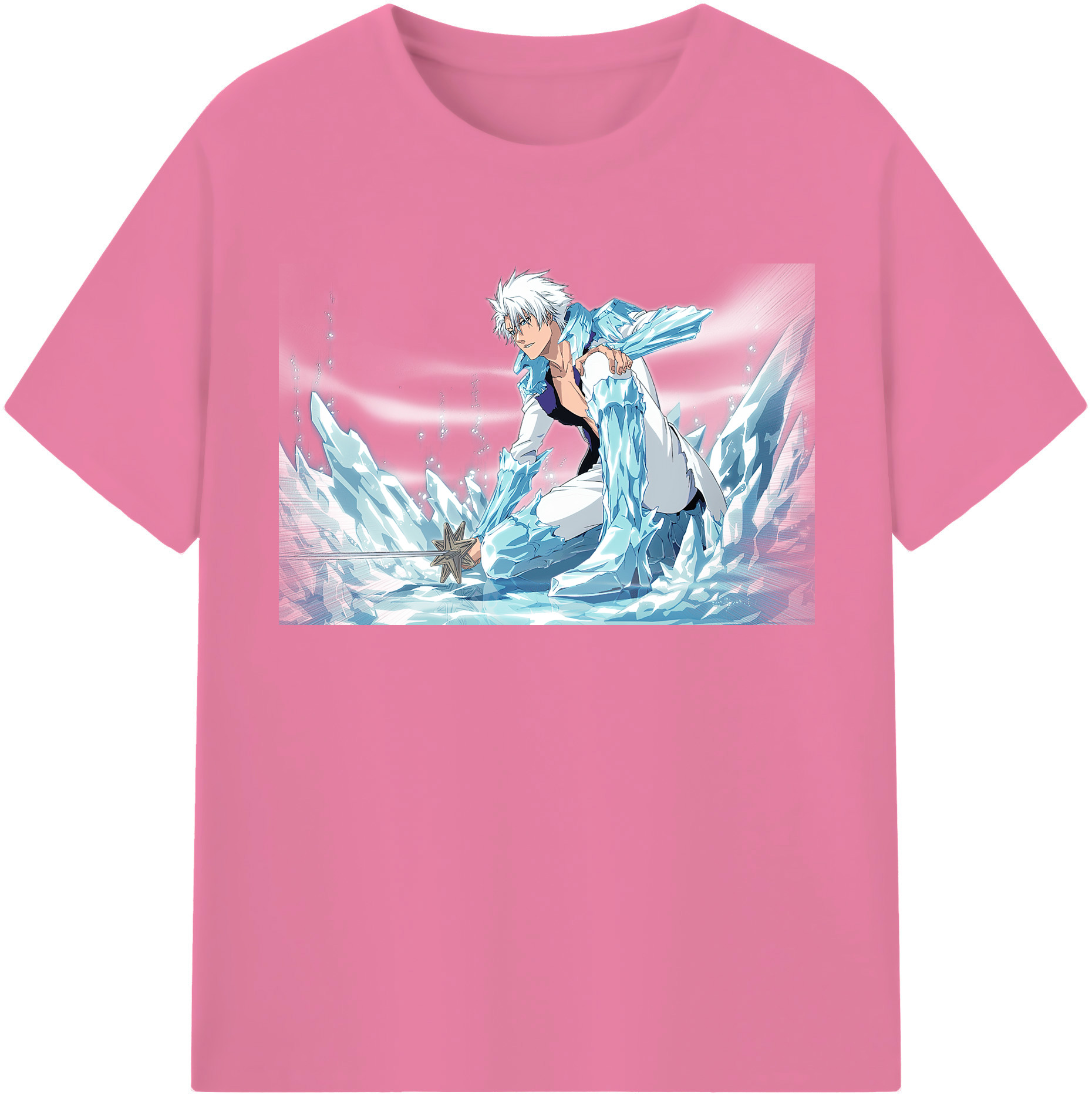 （画像用） ブリーチ 日番谷冬獅郎（ひつがや とうしろう） BLEACH Hitsugaya Toushirou 綿100％半袖Tシャツ（フロントプリント）